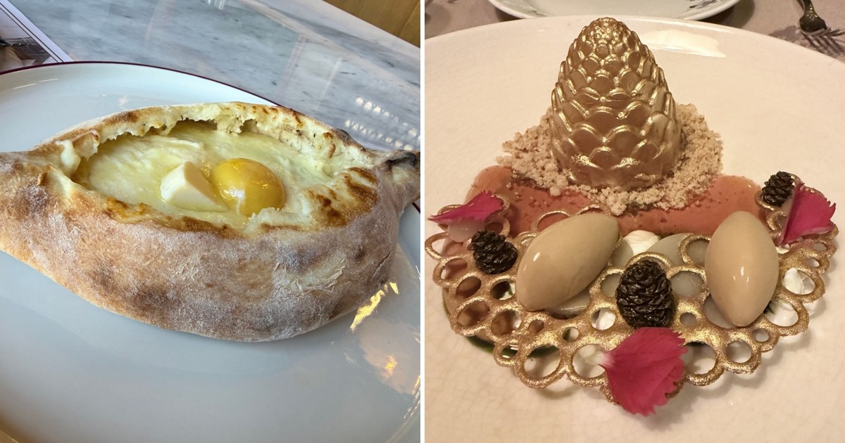 トビリシで食べた卵黄とバターのアジャルリと、バルバレスタンの松ぼっくりのデザート